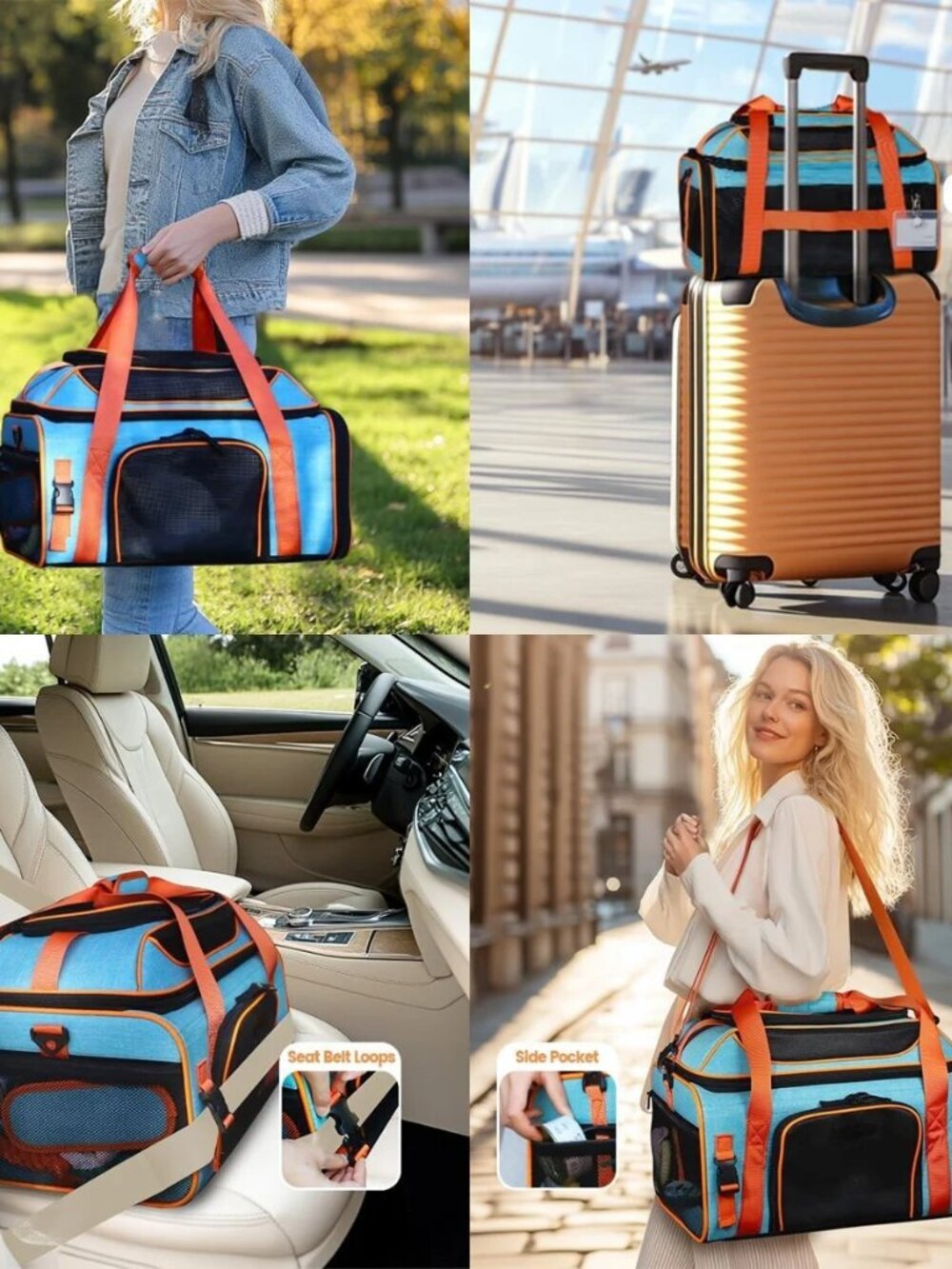 Top-Expandable Pet Carrier 19X13x9 Airlines Approved ON WHEELS